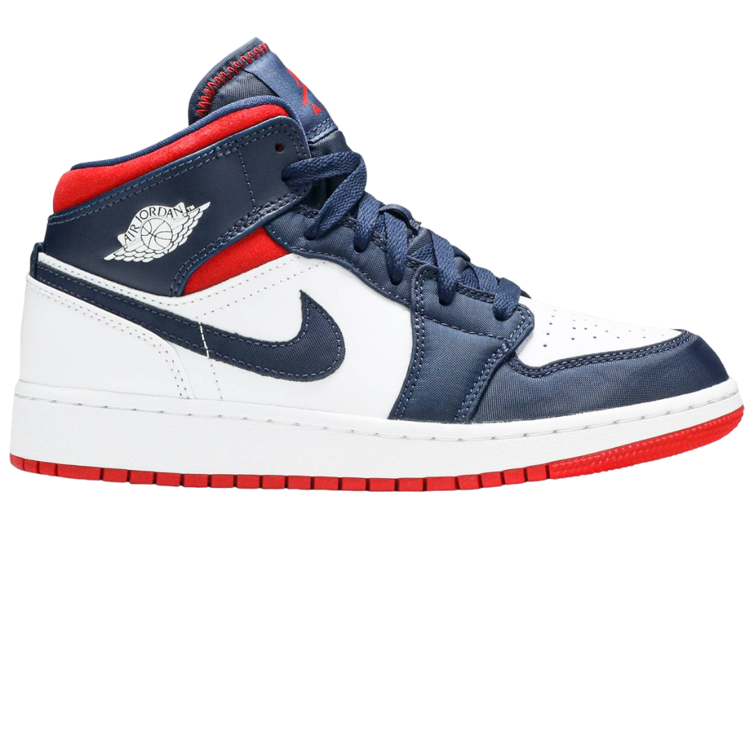 Nike Air Jordan 1 Mid GS USA Olympic | BQ6931-104 Nike Air Jordan 1 Mid GS USA Olympic | BQ6931-104