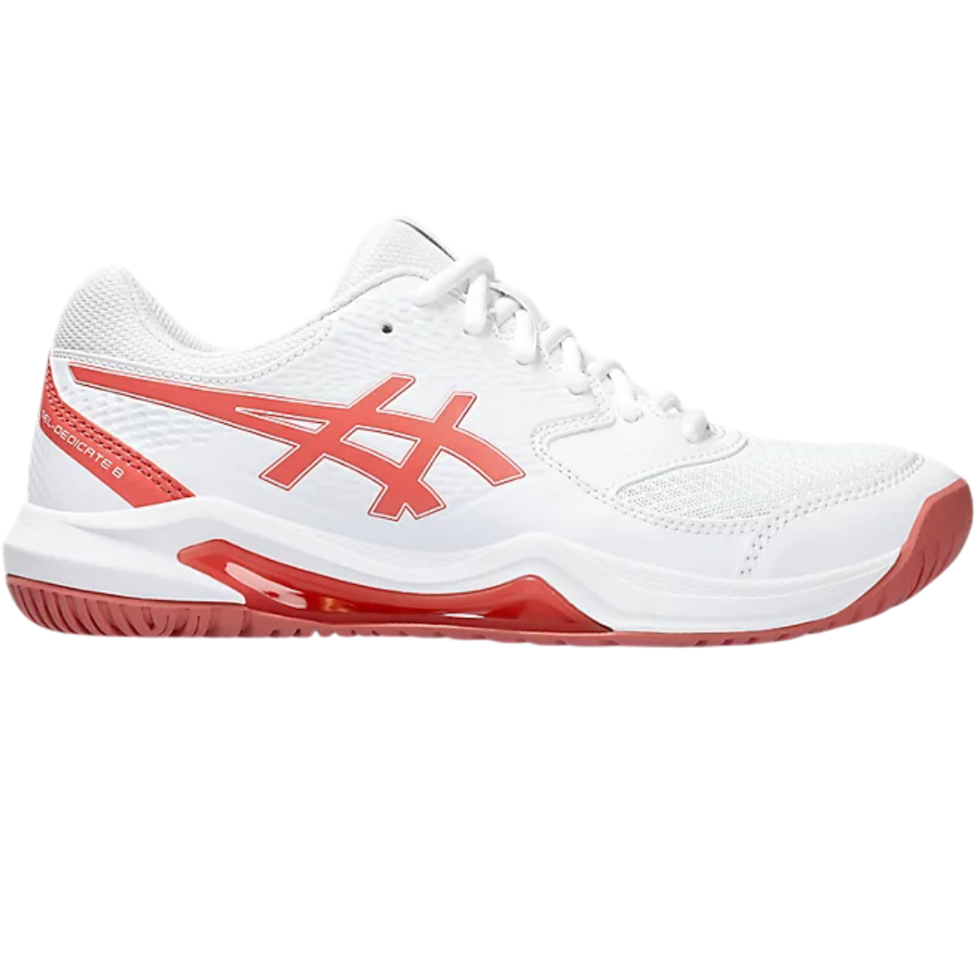 Asics Gel Dedicate 8 White Light Garnet | 1042A237-100 Asics Gel Dedicate 8 White Light Garnet | 1042A237-100