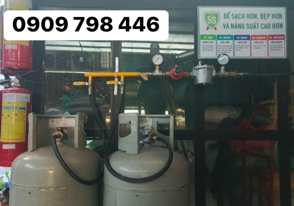 Bộ chia gas 2 bình lọc sơ cấp, thứ cấp và điều áp tổng reca italia