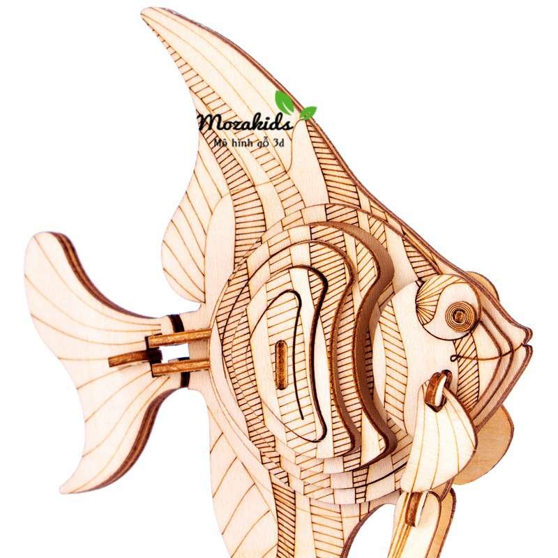 Đồ chơi lắp ráp gỗ 3D Mô hình Cá Vàng AngelFish Laser
