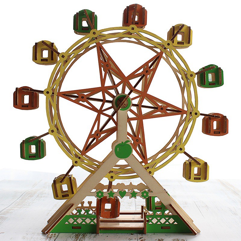 Đồ chơi lắp ráp gỗ 3D Mô hình Lucky Ferris Wheel