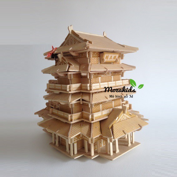 Đồ chơi lắp ráp gỗ 3D Mô hình Đằng Vương Các - Tặng kèm đèn LED USB trang trí
