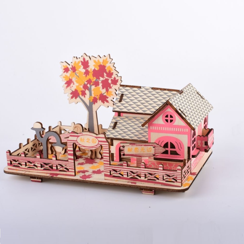 Đồ chơi lắp ráp gỗ 3D Bộ Nhà gỗ 4 mùa Xuân Hạ Thu Đông