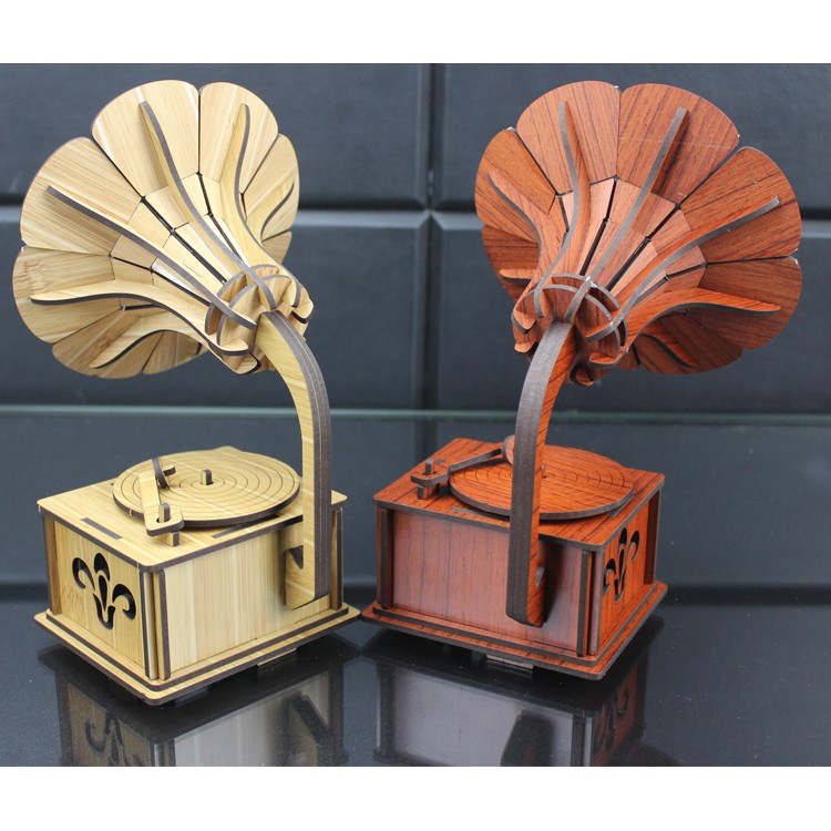 Đồ chơi lắp ráp gỗ 3D Mô hình Máy Hát R-9093
