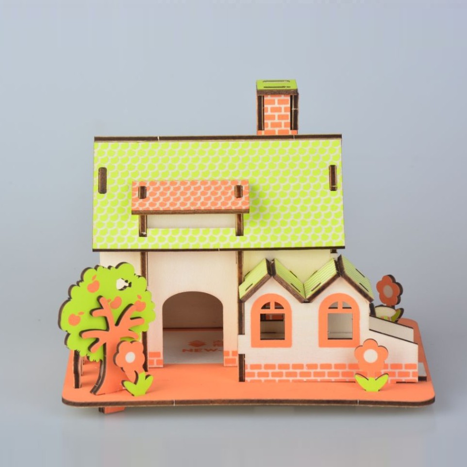 Đồ chơi lắp ráp gỗ 3D Mô hình Green Apple Fairy Land