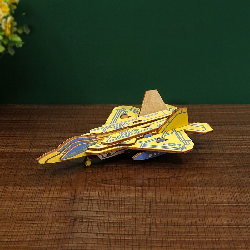 Đồ chơi lắp ráp gỗ 3D Mô hình Máy bay F-22 Raptor Laser TB-A021
