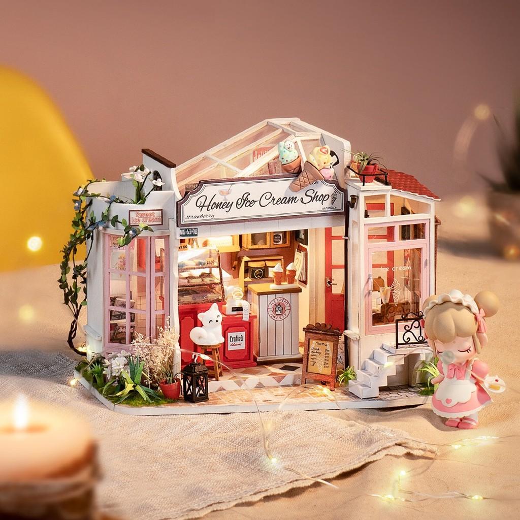 Mô hình nhà DIY Doll House Robotime Honey Ice-cream Shop DG148 Miniature