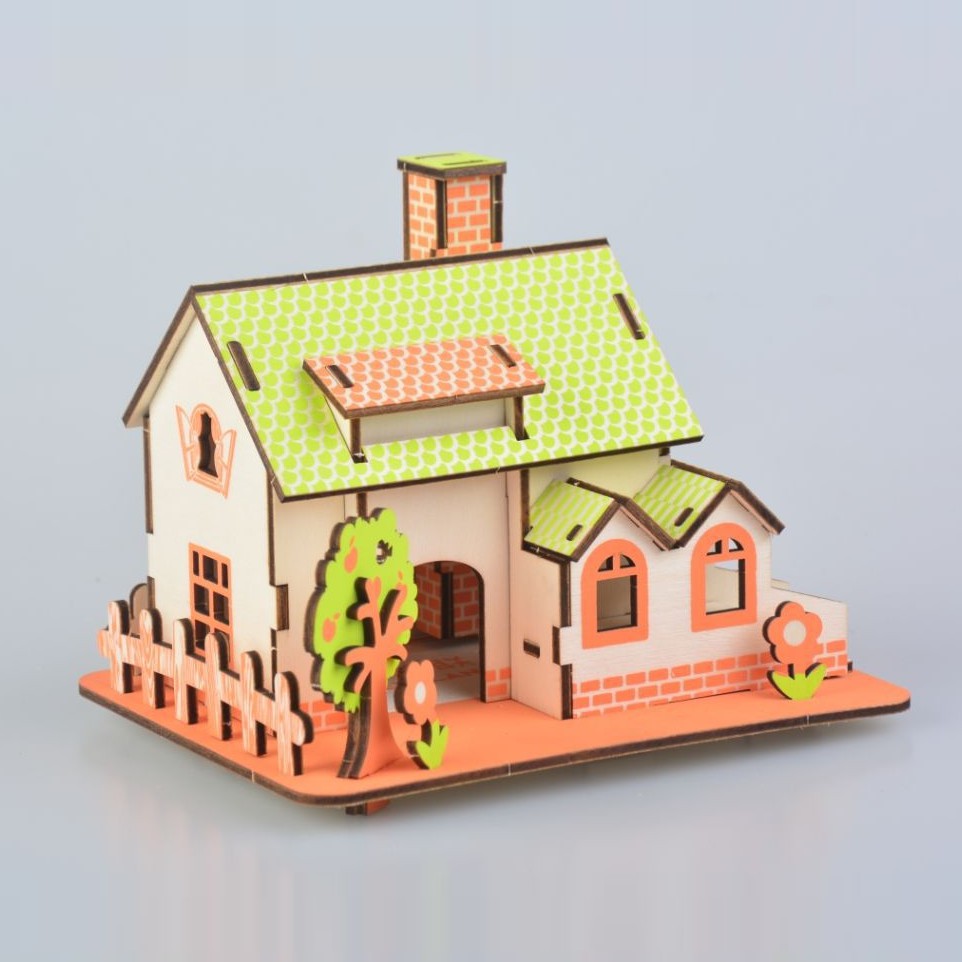 Đồ chơi lắp ráp gỗ 3D Mô hình Green Apple Fairy Land