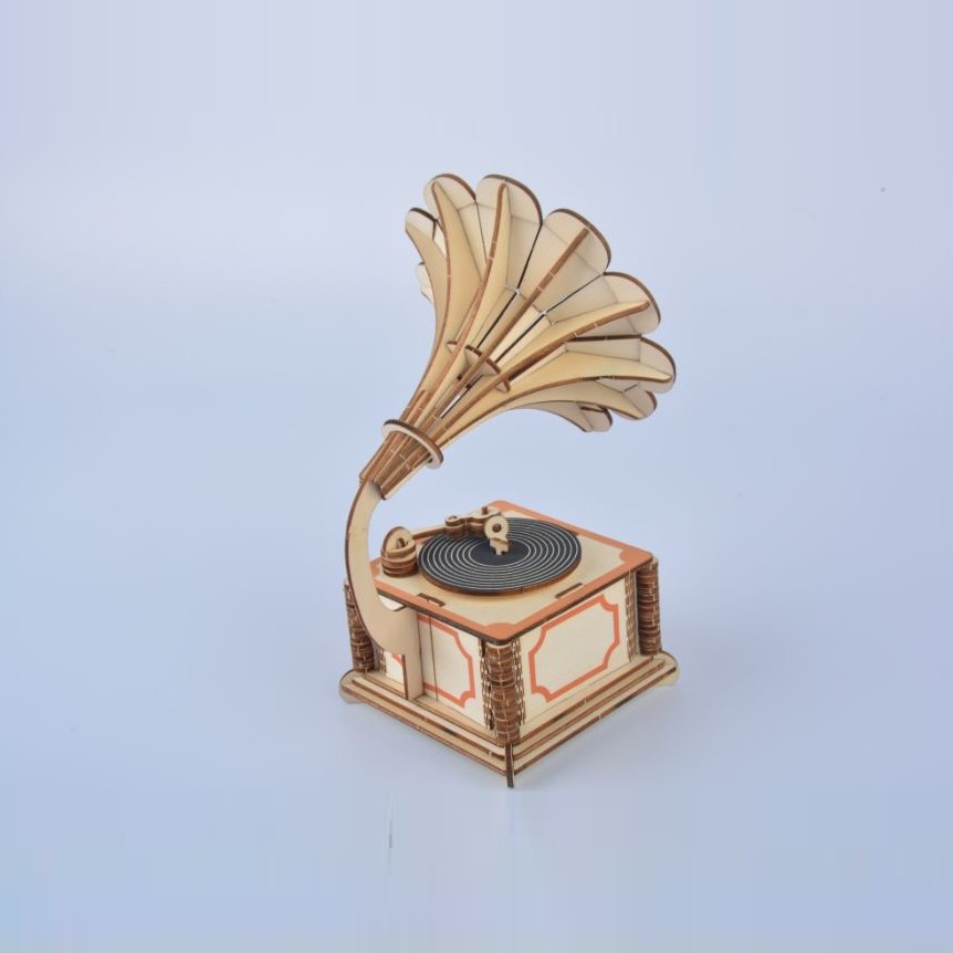 Đồ chơi lắp ráp gỗ 3D Mô hình máy hát Laze
