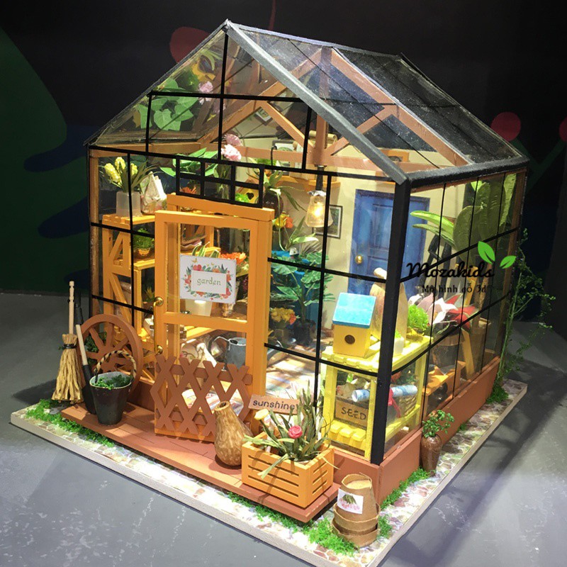 [BẢN QUỐC TẾ TIẾNG ANH] Đồ chơi lắp ráp gỗ 3D Mô hình DIY Doll House Kit Cathy is Flower DG104 Robotime