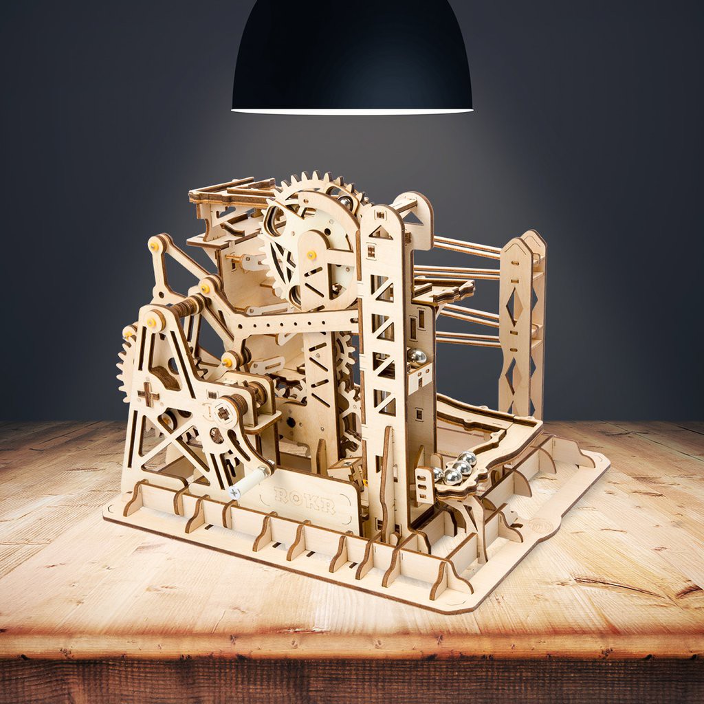 [BẢN QUỐC TẾ TIẾNG ANH] Đồ chơi Lắp ráp gỗ 3D Mô hình Cơ động học Marble Run Lift Coaster LG503 Robotime
