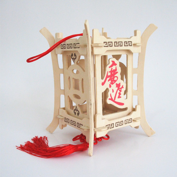 Đồ chơi lắp ráp gỗ 3D Mô hình Đèn Lồng Vuông