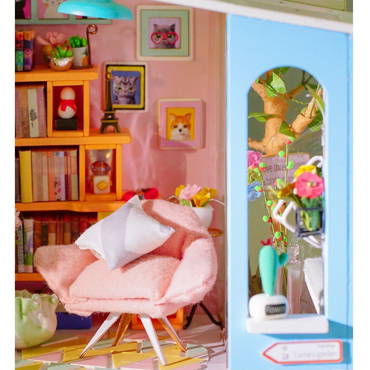 [BẢN XUẤT KHẨU TIẾNG ANH] Mô hình nhà DIY Doll House Robotime Dora's Loft DG12 Kèm Bộ dụng cụ và Keo dán