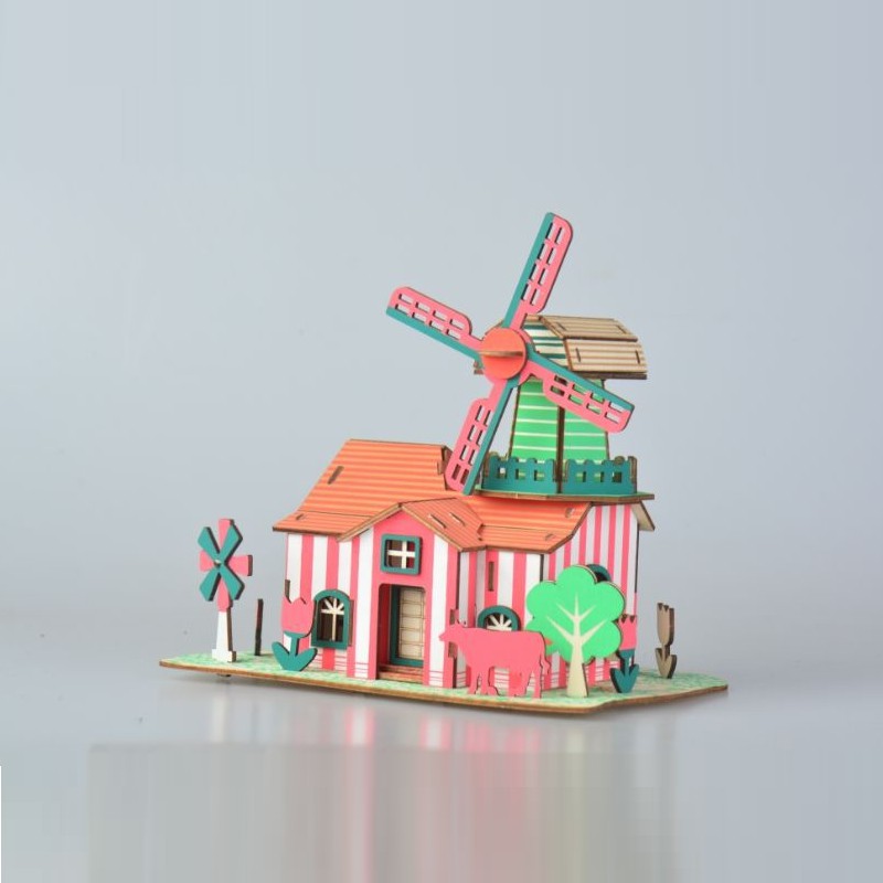 Đồ chơi lắp ráp gỗ 3D Mô hình Nhà gỗ Tulips Ranch