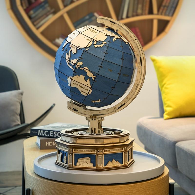 Đồ chơi Lắp ráp gỗ 3D Mô hình Cơ động học Quả Địa Cầu The Global ST002 - Not Specified