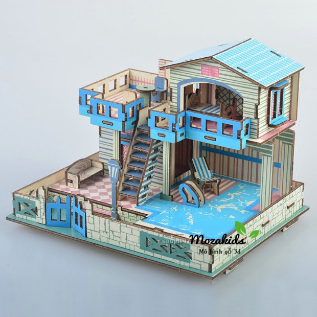 Đồ chơi lắp ráp gỗ 3D Mô hình Lembongan Island Villa