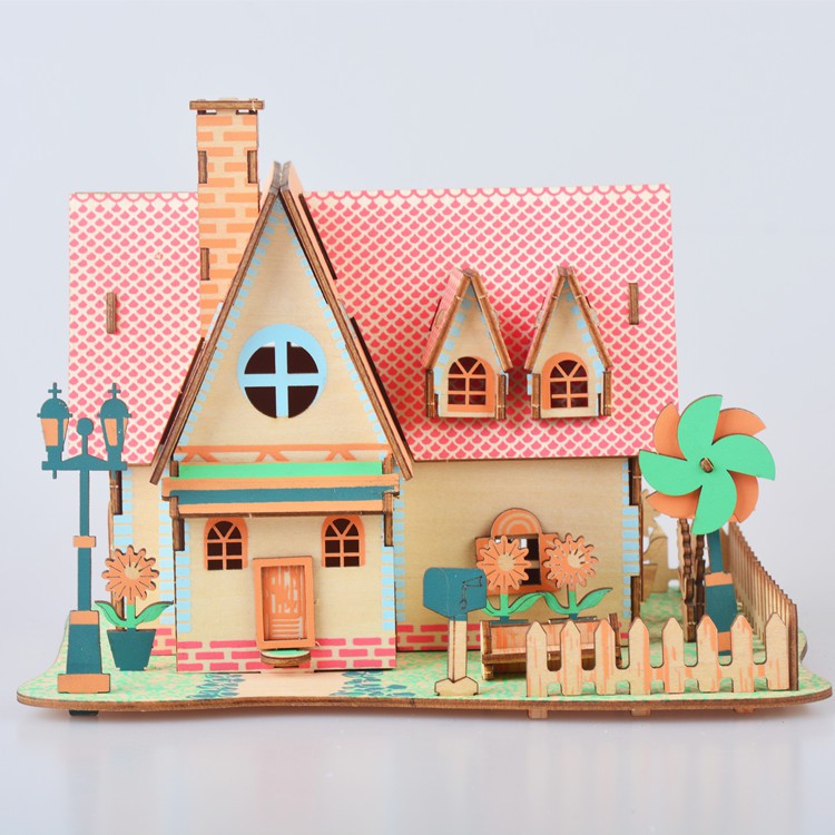 Đồ chơi lắp ráp gỗ 3D Mô hình Nhà Sunflower Manor Loại thường
