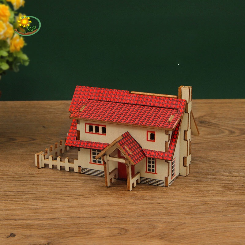 Đồ chơi lắp ráp gỗ 3D Mô hình Nhà Ranch House Laser