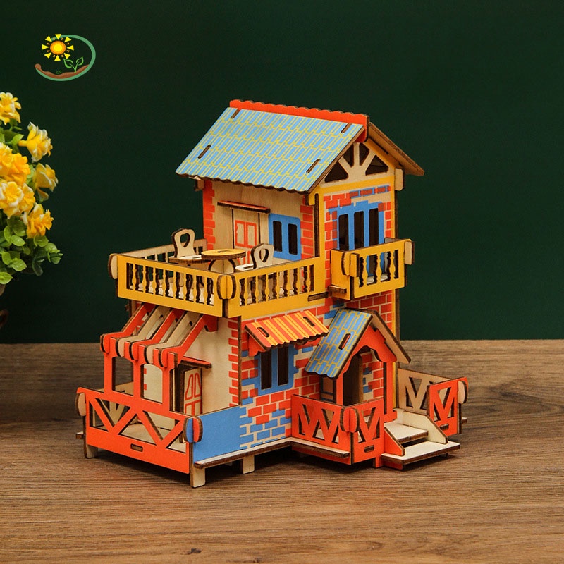 Đồ chơi lắp ráp gỗ 3D Mô hình Nhà gỗ Country Cottage TB-C009