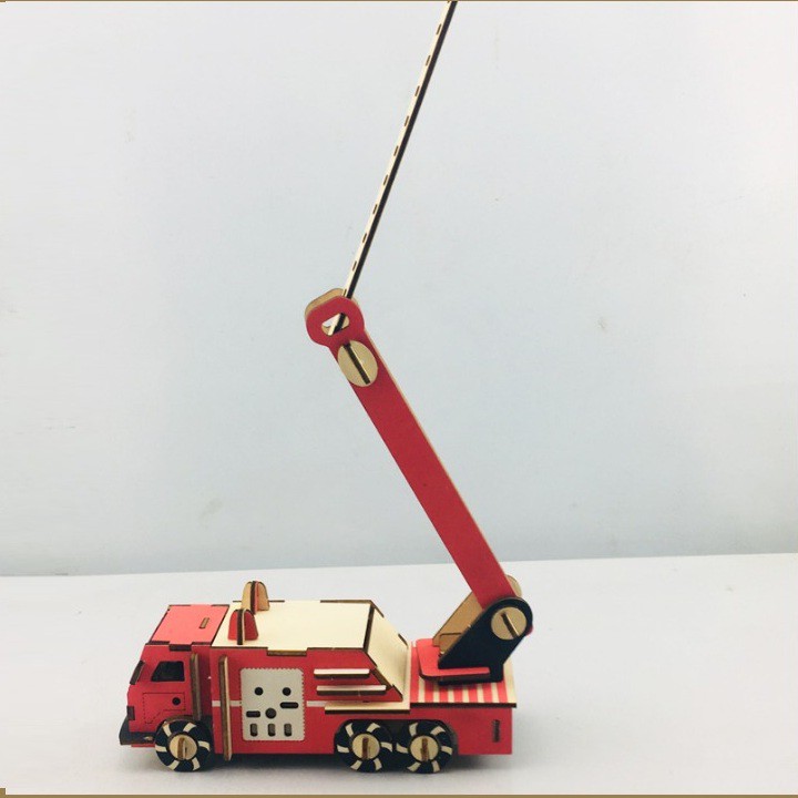 Đồ chơi lắp ráp gỗ 3D Mô hình Xe Cứu Hỏa Fire Truck Laser