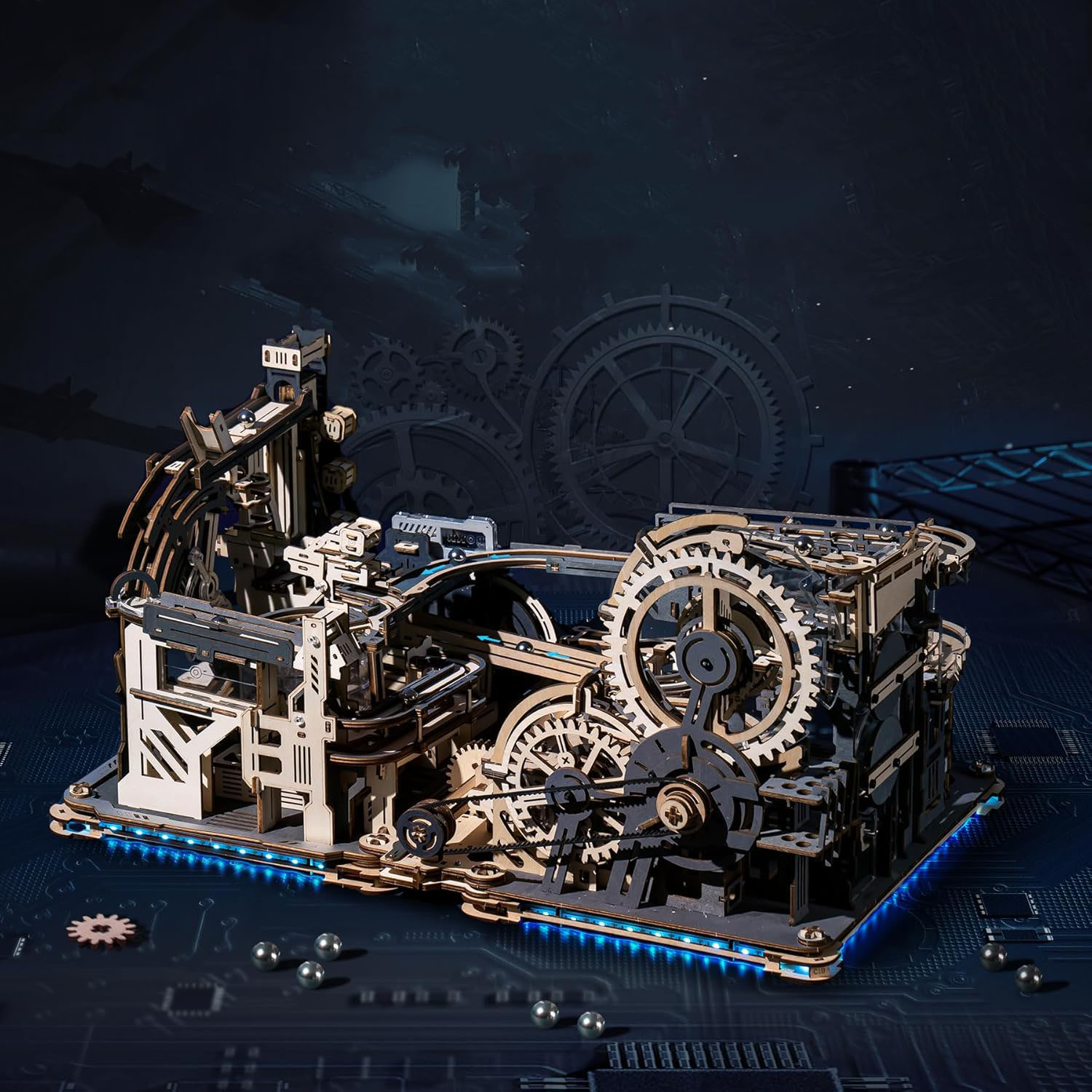 [BẢN QUỐC TẾ TIẾNG ANH] Mô hình Cơ động học Marble Night City và Marble Spaceport Robotime