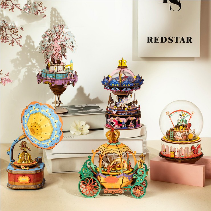 Đồ chơi lắp ráp gỗ 3D Mô hình Hộp nhạc Music Box AM41-AM45