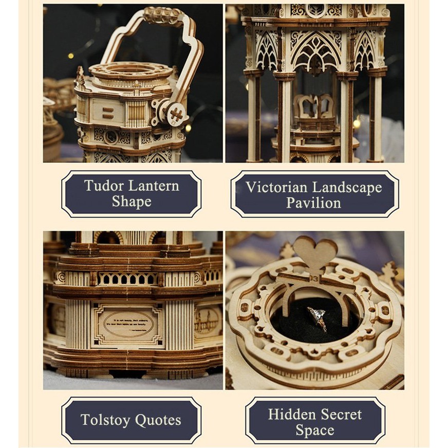 Mô hình Hộp nhạc Victorian Lantern Mechanical Music Box AMK61