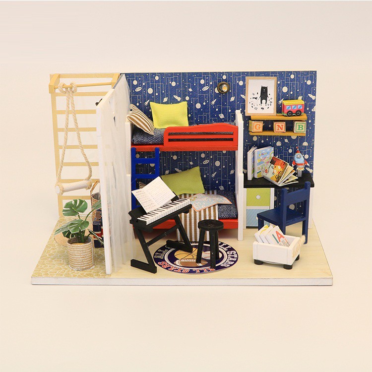 Mô hình nhà DIY Doll House Future Space Kèm Mica Chống bụi, Bộ dụng cụ và Keo dán