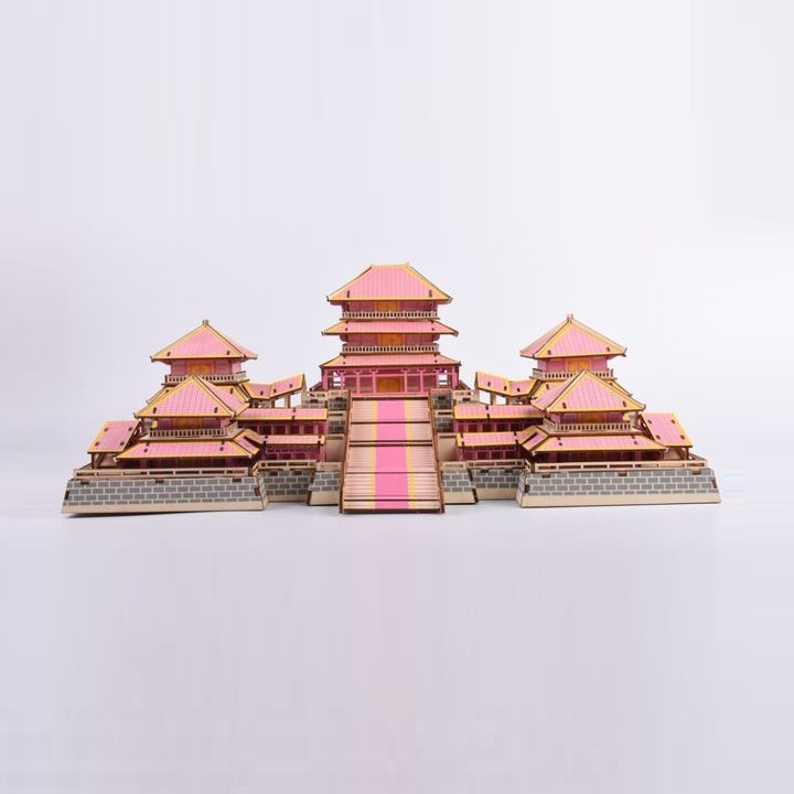 Đồ chơi lắp ráp gỗ 3D Mô hình Cung A Phòng Epang Palace - Tặng kèm đèn LED USB trang trí