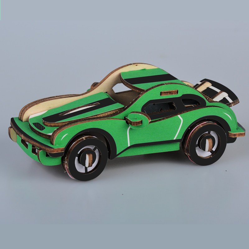 Đồ chơi lắp ráp gỗ 3D Mô hình Xe Ô tô Hurricane Racing TB-A027