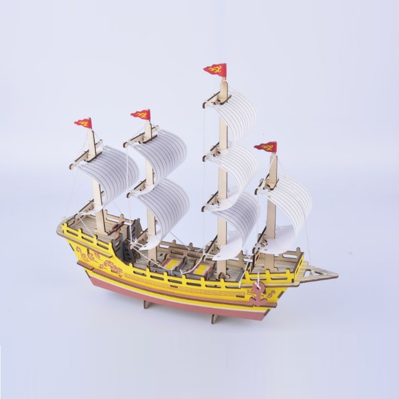 Đồ chơi lắp ráp gỗ 3D Mô hình Thuyền Silk Merchant Ship Laser