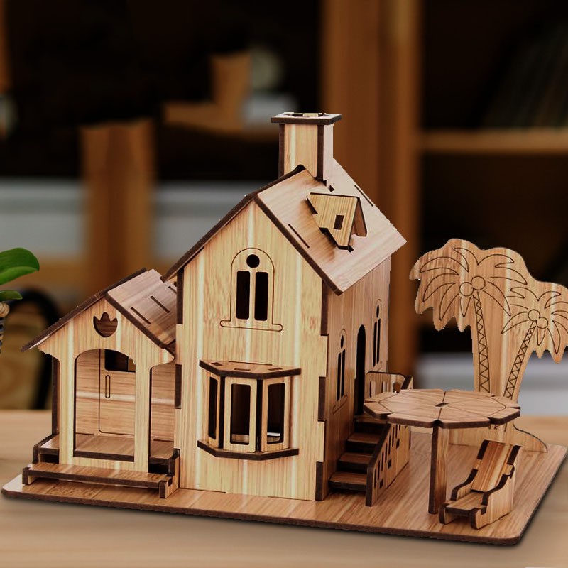 Đồ chơi lắp ráp gỗ 3D Mô hình Seaside Villa R-8073