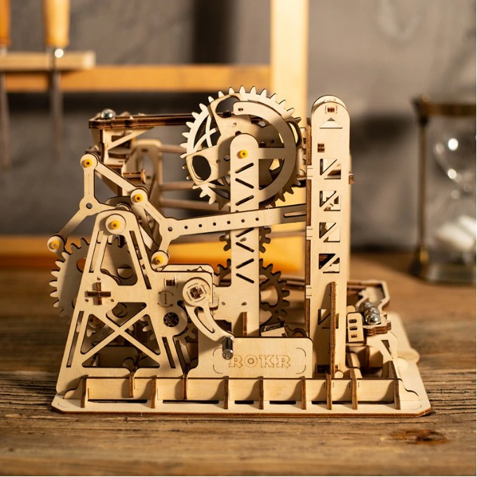 [BẢN QUỐC TẾ TIẾNG ANH] Đồ chơi Lắp ráp gỗ 3D Mô hình Cơ động học Marble Run Lift Coaster LG503 Robotime