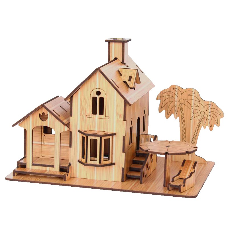 Đồ chơi lắp ráp gỗ 3D Mô hình Seaside Villa R-8073