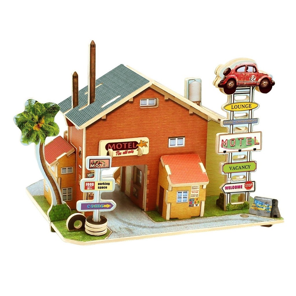 Đồ chơi lắp ráp gỗ 3D Mô hình Nhà Trọ Mỹ