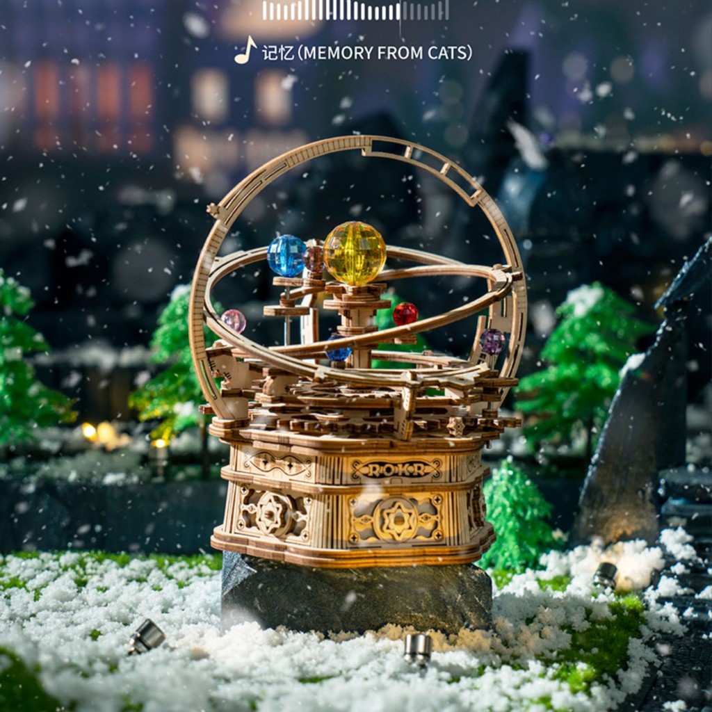 Mô hình Hộp nhạc Starry Night AMK51 Orrery Mechanical Music Box