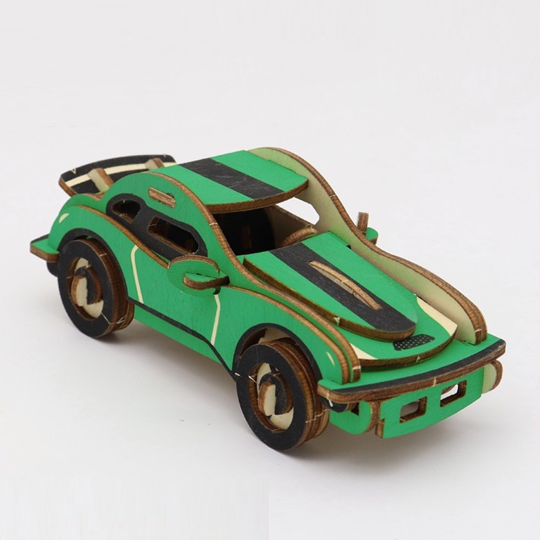 Đồ chơi lắp ráp gỗ 3D Mô hình Xe Ô tô Hurricane Racing TB-A027