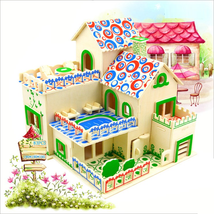 Đồ chơi lắp ráp gỗ 3D Mô hình Garden House