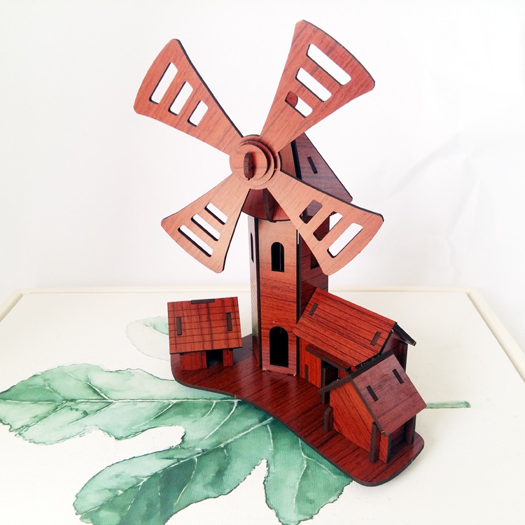 Đồ chơi lắp ráp gỗ 3D Mô hình Cối Xay gió Childishness Windmill Cottage R-9095