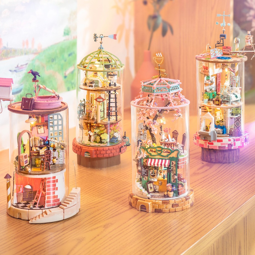 [BẢN QUỐC TẾ TIẾNG ANH] Mô hình nhà DIY Doll House Robotime Mysterious World DS001 - DS004 Glass Miniature