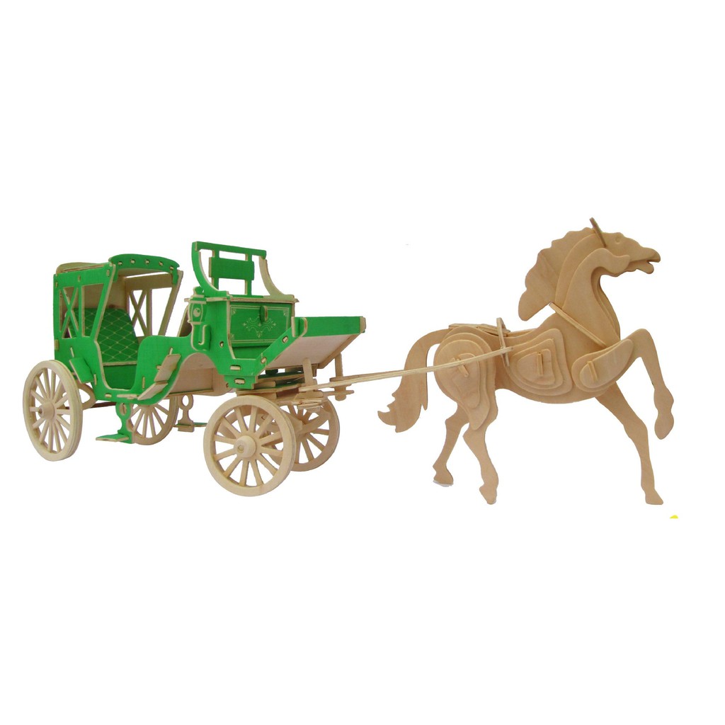 Đồ chơi Lắp ráp gỗ 3D Mô hình Xe Ngựa Hoàng Gia Brett Carriage