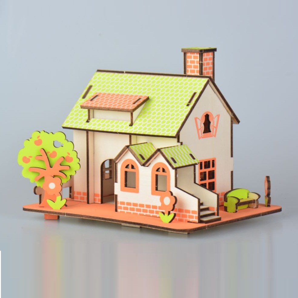 Đồ chơi lắp ráp gỗ 3D Mô hình Green Apple Fairy Land