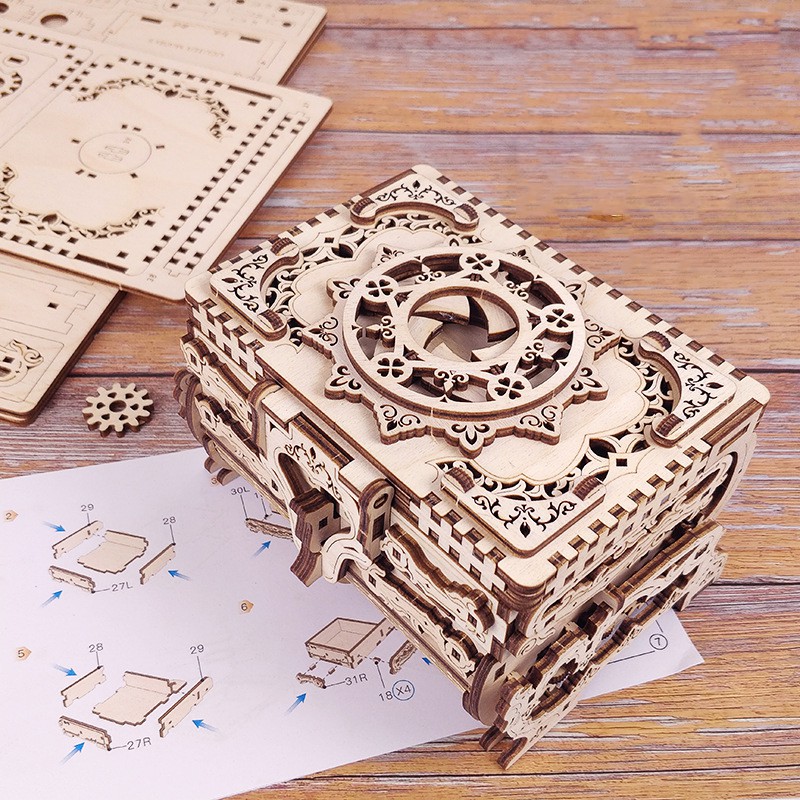 Mô hình Chuyển động Hộp Trang sức cổ Antique Box T707d Uguter Loại thường
