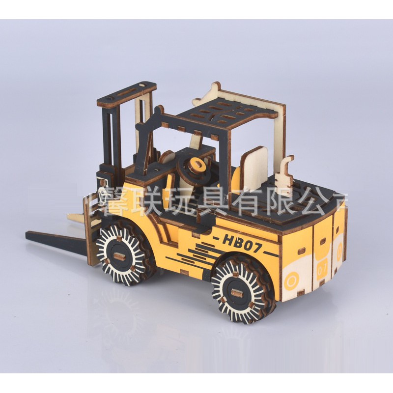Đồ chơi lắp ghép gỗ 3D Mô hình Xe Công trình Laser