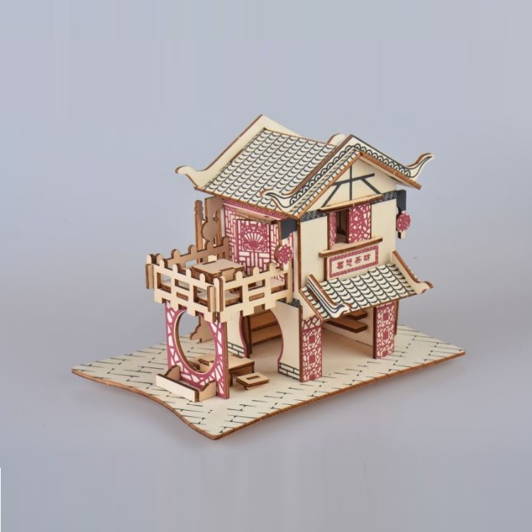 Đồ chơi lắp ráp gỗ 3D Mô hình Tea House Laser