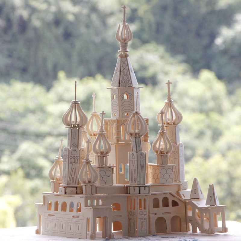 Đồ chơi lắp ráp gỗ 3D Mô hình Lâu đài Saint Petersburg - Tặng kèm đèn LED USB trang trí G-J017A