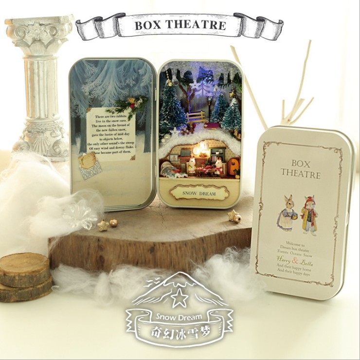 Mô hình nhà DIY Doll House Box Theatre ( Q001 - Q003 ) Kèm Bộ dụng cụ và Keo dán