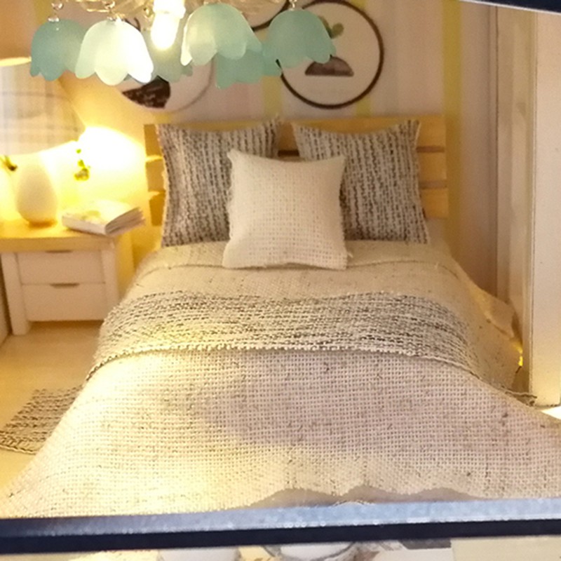 Mô hình nhà DIY Doll House Mermaid Tribe Kèm Mica Chống bụi, Bộ dụng cụ, Keo dán và Bộ phát nhạc