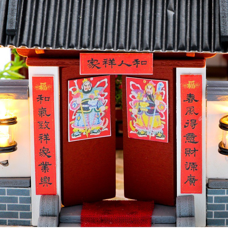Mô hình nhà DIY Doll House Auspicious Sign Loft Kèm Mica Chống bụi, Bộ dụng cụ và Keo dán