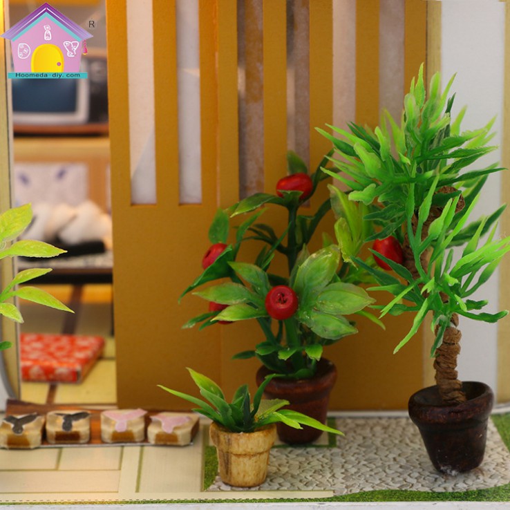 Mô hình nhà DIY Doll House Nhà Cổ Nhật Bản Kèm Mica chống bụi, Bộ dụng cụ và Keo dán